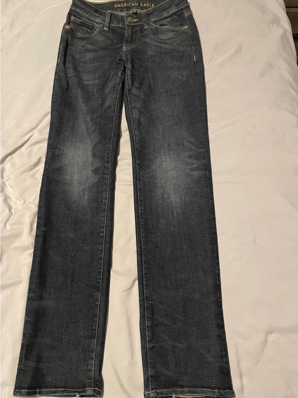 American Eagle Outfitters Women’s Straight Leg Jeans - Dark Blue Wash